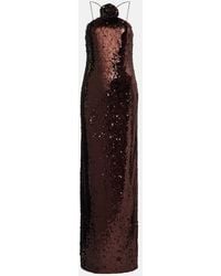 Magda Butrym - Floral-Applique Maxi Dress - Lyst