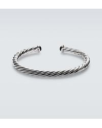 David Yurman - Cable 14Kt And Sterling Cuff Bracelet With Onyx - Lyst