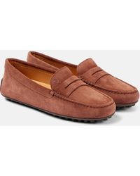 Tod's - City Gommino Suede Driving Shoes - Lyst