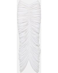 KHAITE - Laure Ruched Silk-Blend Maxi Skirt - Lyst