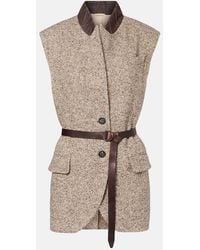 Brunello Cucinelli - Belted Wool And Silk-Blend Vest - Lyst
