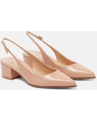Gianvito Rossi - Piper Leather Slingback Pumps - Lyst