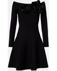 Oscar de la Renta - Vestido Corto Con Aplique Floral - Lyst