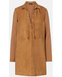 Tom Ford - Wool-Blend And Suede Minidress - Lyst