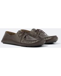 Loewe - Rambla Leather Boat Shoes - Lyst