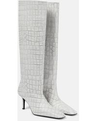 Acne Studios - Croc-effect Leather Knee-high Boots - Lyst