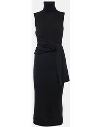 MM6 by Maison Martin Margiela - Vestido Midi De Mezcla De Lana - Lyst