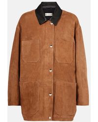Nour Hammour - Barn Leather-Trimmed Suede Jacket - Lyst