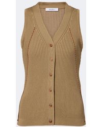 Max Mara - Ribbed Knit Cotton-Blend Top - Lyst