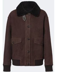 Yves Salomon - Shearling-Trimmed Suede Jacket - Lyst