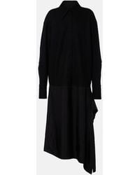 Jil Sander - Asymmetric Wool-Trimmed Shirt Dress - Lyst