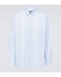 Jacquemus - Chemise Striped-pattern Relaxed-fit Cotton-poplin Shirt - Lyst
