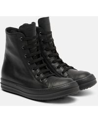 Rick Owens - High Top Sneaks Leather Sneakers - Lyst