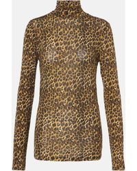 Isabel Marant - Leopard-Print Jersey Turtleneck Top - Lyst