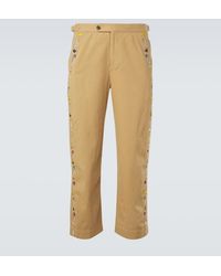 Bode - Feather Runner Cotton Straight Pants - Lyst