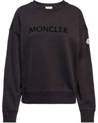 Moncler Sweat-shirt en coton melange a logo - Noir