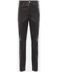 RE/DONE - Pantalones Rectos 70S De Piel - Lyst