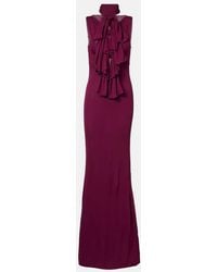 Alaïa - Bow-Detail Halterneck Jersey Gown - Lyst