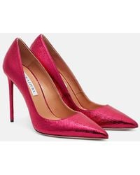 Aquazzura - Purist 105 Snake-Effect Leather Pumps - Lyst