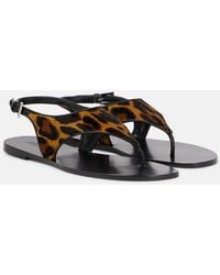 Paris Texas - Amalfi Leopard-Print Calf Hair Thong Sandals - Lyst
