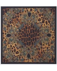 Etro - Leopard-Print Paisley Silk Scarf - Lyst