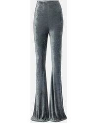 Rick Owens - Dirt High-Rise Velvet Flared Pants - Lyst