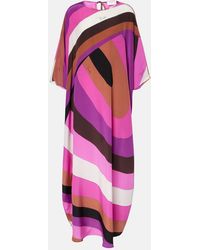 PUCCI - Silk Printed Tie-Front Kaftan - Lyst