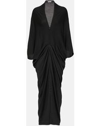 The Row - Rodin Draped Wool Jersey Maxi Dress - Lyst
