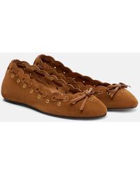 Isabel Marant - Balfy Bow-Detail Suede Ballet Flats - Lyst