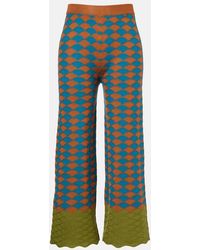 La DoubleJ - Intarsia Knitted Straight Wool Pants - Lyst