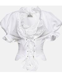 Vivienne Westwood - Kate Puff-sleeve Broderie Anglaise Top - Lyst