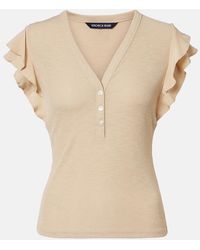 Veronica Beard - Aphrodite Ribbed-Knit Ruffled Top - Lyst
