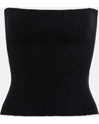 Wardrobe NYC - Strapless Ribbed Cotton Top - Lyst