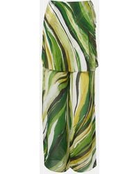 Christopher Esber - Printed Silk Wide-Leg Pants - Lyst