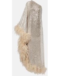 ‎Taller Marmo - Ubud Feather-Trimmed Sequined Gown - Lyst