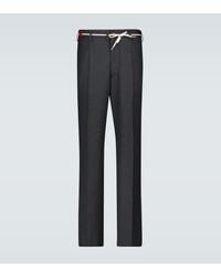 Marni Wollhose mit Nadelstreifenmuster - Blau