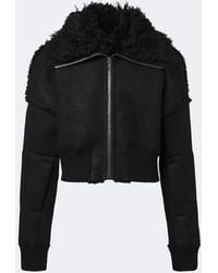 Rick Owens - Flight Cropped Leather Jacket - Lyst