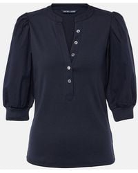 Veronica Beard - Coralee Puff-Sleeve Cotton-Blend Top - Lyst