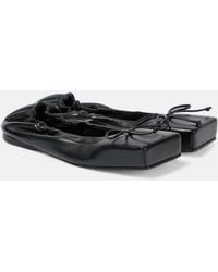Jacquemus - Leather Square-Toe Ballet Flats - Lyst