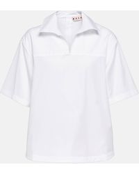 Marni - Cotton Poplin Polo Shirt - Lyst