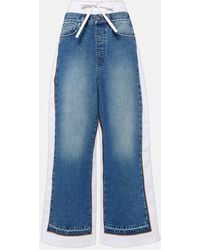 Jean Paul Gaultier - Paneled Mid-Rise Wide-Leg Jeans - Lyst