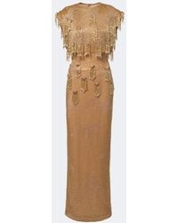 Rachel Gilbert - Lani Caped Beaded Gown - Lyst