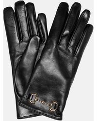 Gucci - Handschuhe Aus Leder Mit Horsebit-detail - Lyst