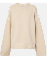 TOTEME - Embroidered Wool, Cashmere, And Cotton Sweater - Lyst