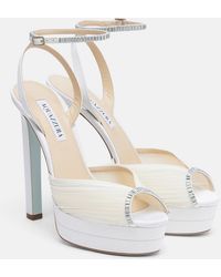 Aquazzura - Bridal Be Mine Embellished Platform Sandals - Lyst