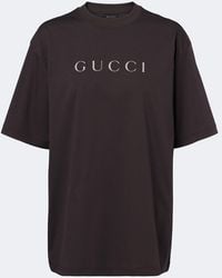 Gucci - Logo Cotton Jersey T-Shirt - Lyst