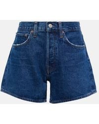 Agolde - Parker Long High-Rise Denim Shorts - Lyst