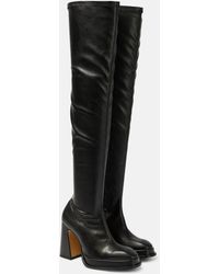 Souliers Martinez - Velvet 100 Faux Leather Over-the-knee Boots - Lyst