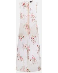 Simone Rocha - Embroidered Sheer Organza Midi Dress - Lyst