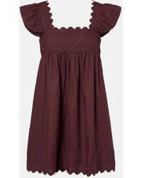Juliet Dunn - Scalloped Cotton Poplin Minidress - Lyst